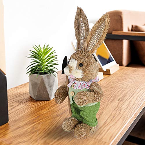 Toyvian Coelho da Páscoa Palha Decoração Escultura Estátua Estatueta Coelho Coelho Da Páscoa Easter