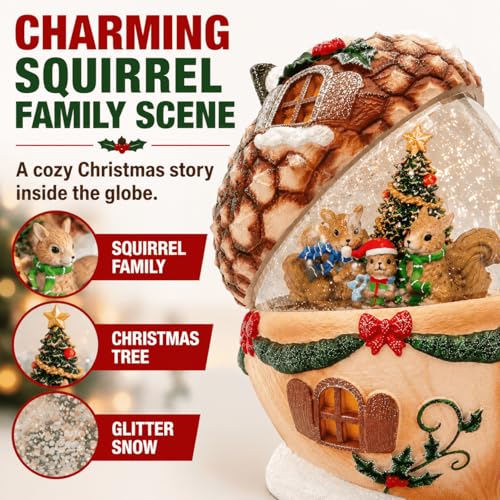 Christmas Pinecone Snow Globe Lantern - image 5