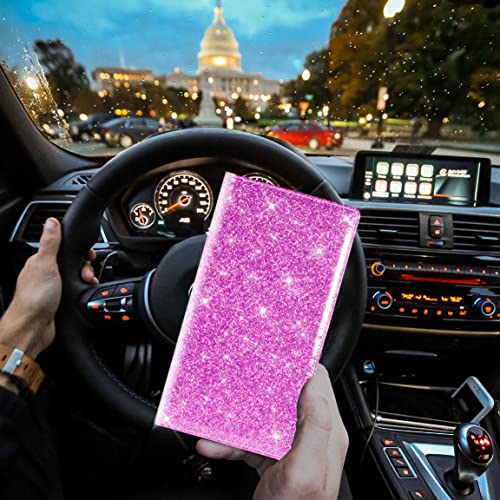 Image of TOURSUIT Car Registration and Insurance Card Holder, Glitter Purple