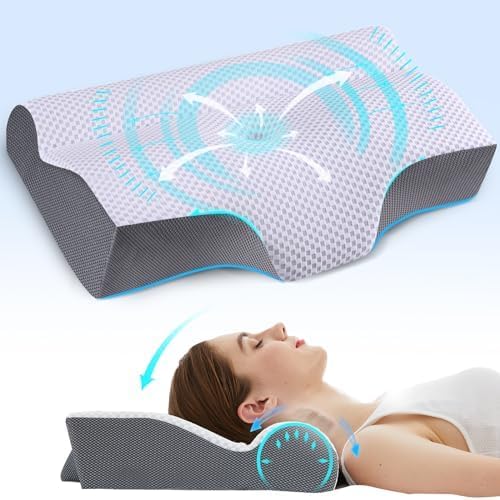 Vamorry Cervical Pillow for Neck and Shoulder Pain, [Newest Adjustable
