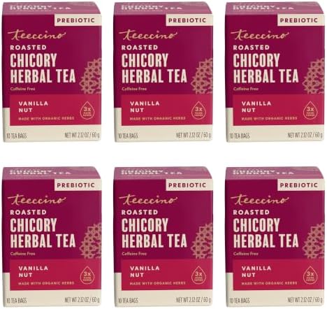 Teeccino - Medium Roast Caffeine Free Chicory Herbal Coffee Vanilla Nut 10 Tea