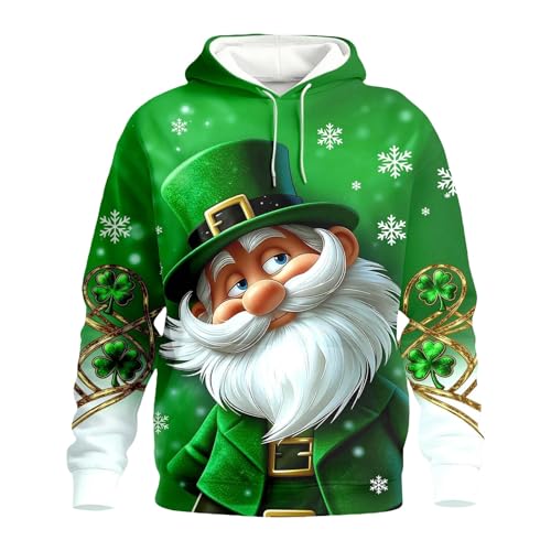 Sudadera sin mangas hombre con capucha divertida camiseta top irlandesa verde