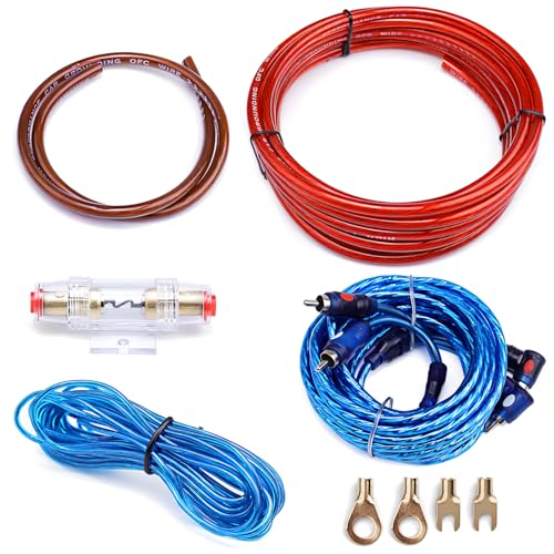 Kit de câblage audio voiture 8Ga haute conductivité pour éliminer les parasites de caisson de basses