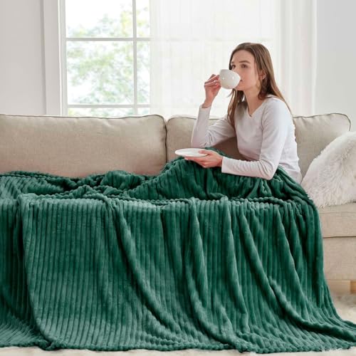 Image of Nestl Blanket for Bed - Cozy Warm Fuzzy Blankets for Women (05 - Hunter Green, Queen (90 inch x 90 inch))