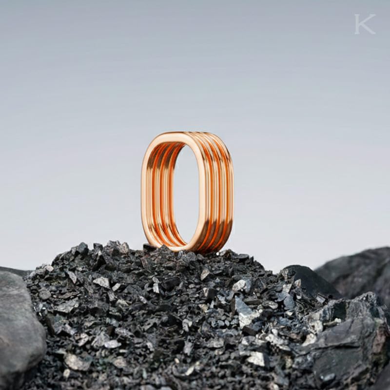 Image of Kisna Diamond & Gold Jewellery 18KT (750) Rose Gold For Women|Real Gold Band|Gold Band Women|Stylish & Simple Daily Wear Gold Band|Gift for Her, Birthday, Anniversary|Axora Gold Band S13