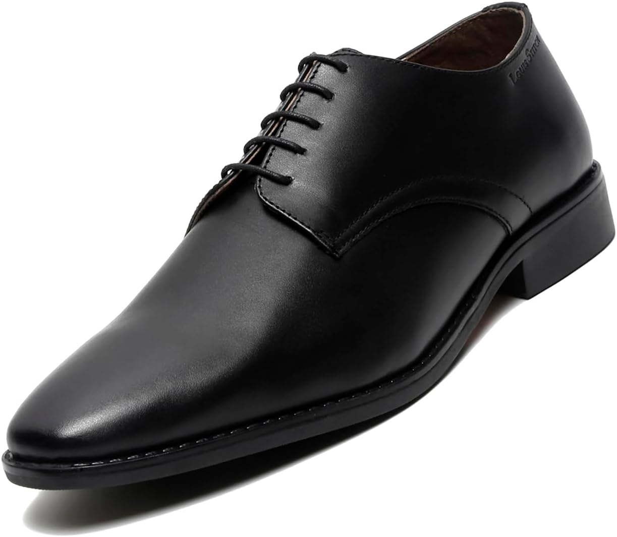 LOUIS STITCH Formal Derby Lace Up Shoes for Men | Handcrafted Italian Leather Mens Shoes | Obsidian Black | RXPLJB