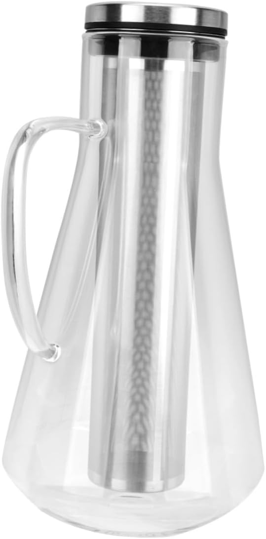 Large Capacity Cold Brew Coffee Pot 1600ml Glass Coffee Maker with Stainless Steel Filter Borosilicate Glass Pitcher at Home