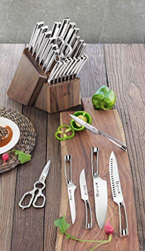 Cangshan N1 Series 1022377 23-Piece German Steel Forged Knife Block Set, Walnut Block #TOP5