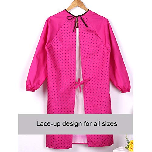 Lzttyee Stylist Salon Smock Jacket Waterproof Haircut Cape Barber Cartoon Apron,Kitchen Apron,Nail Tech,Massage Therapist (Rose Red)