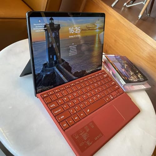Teclado Bluetooth Surface Pro 3 y 7+ funda tipo cubierta ultra slim con trackpad multitáctil rojo 5