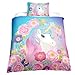 Suncloris,Cooper Girl Unicorn,Bedding Sheet Set .Included:1Duvet Cover,1Pillowcase(No Comforter Inside) (Twin)