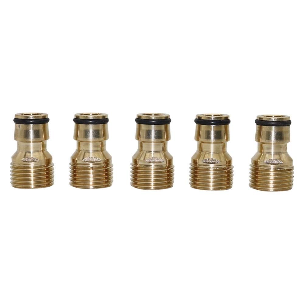 Garten-Klempnerschlauch-Adapter 50 stücke 1/2 "Außengewinde Messing Schnellanschlüsse Gelenke Auto Waschen Armaturen Hausgarten Bewässerung Bewässerung System Zubehör (Diameter : 1/2'')