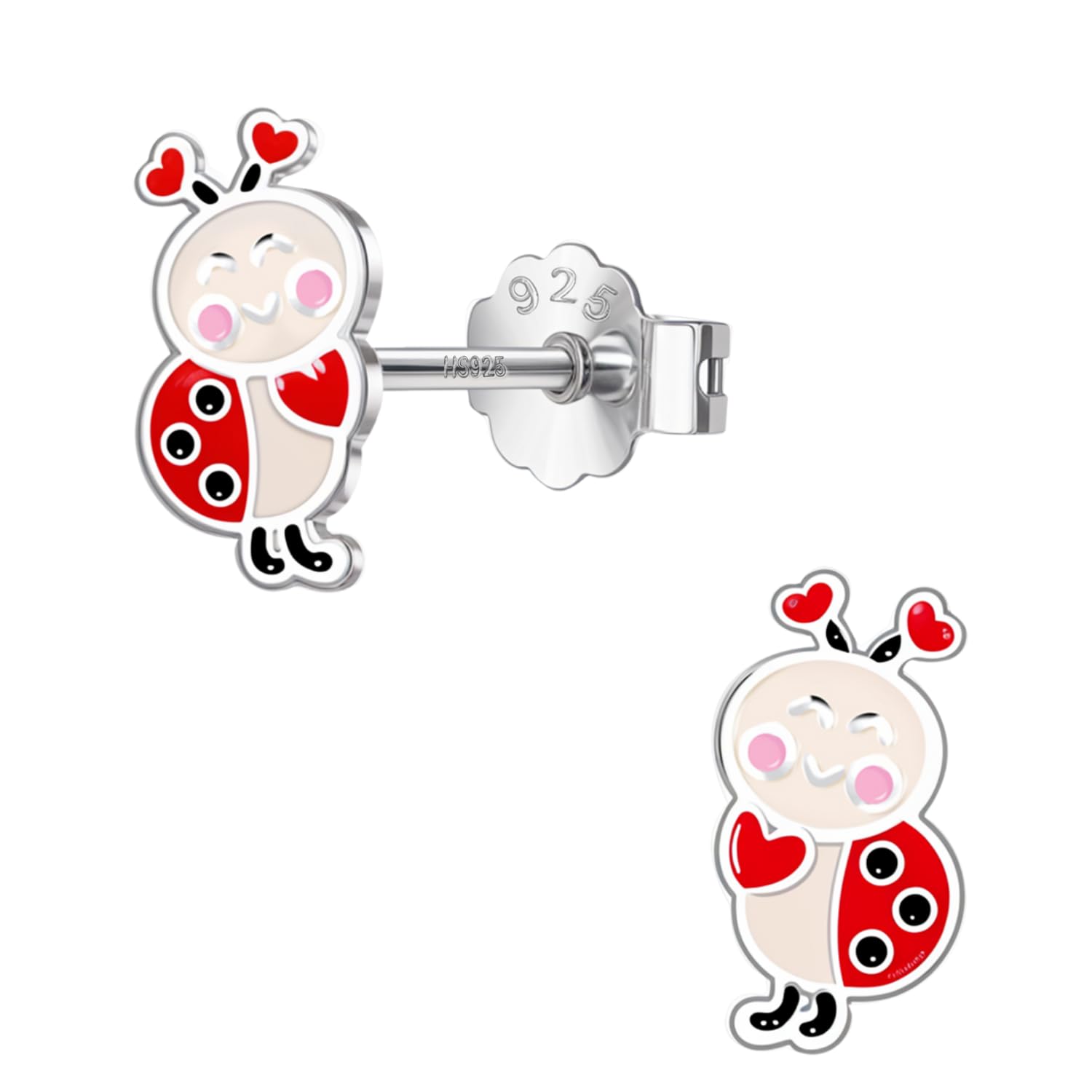 HighSpark 925 Silver Cute Enamel Stud Earrings | 92.5 Sterling Silver & Hypoallergenic | Lovely Gift for Women & Girls - Ladybug (B0DF58W2Y1) Amazon Price History, Amazon Price Tracker
