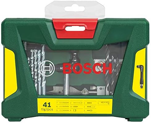 Bosch 41 pcs. Titanium Drill and Screwdriver Bit Set V-Line (with Angle Driver, for Wood, Masonry and Metal, Accessories Drills and Screwdrivers)