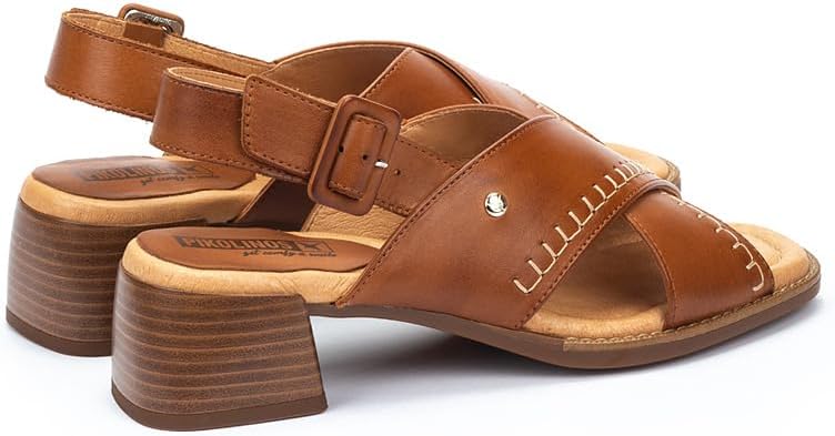 PIKOLINOS Heeled Sandals Leather Oliva for Woman