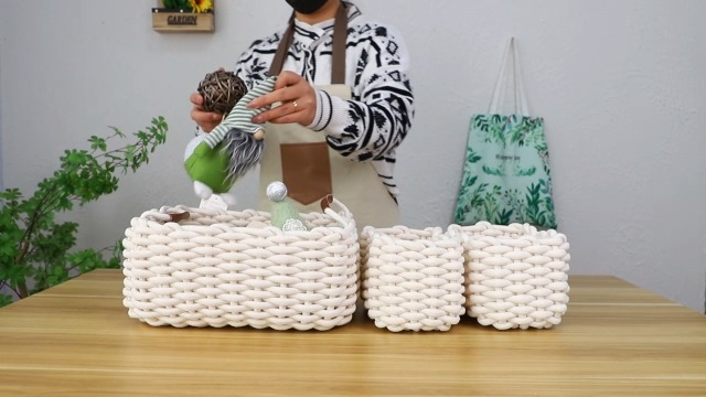 Sacyic Lot De 6 Petits Paniers De Rangement Pliables Pour étagères, Boîtes De Rangement Cubes Pour Vêtements, Jouets, Livres (blanc Et Pérou, 38,1 X