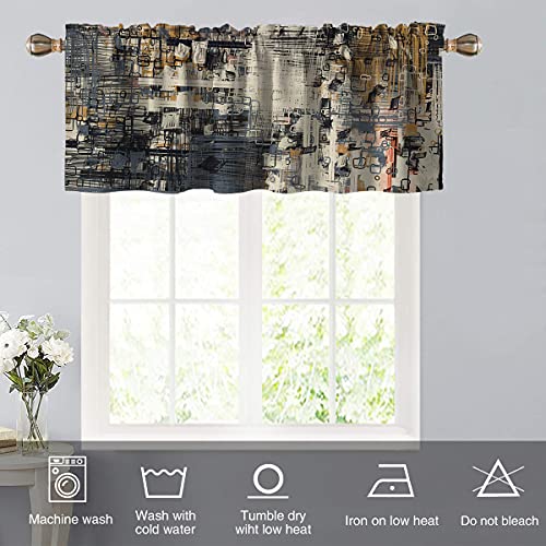 Vigesun Abstract Art Print Kitchen Valances For Windows, Modern Art Valance For Living Room Bedroom Cafe Room Darkening Half Window Curtains For Home Decor (52X18 Inch, 1 Panel) #TOP4