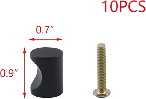 Vista 2 de T Tulead Tiradores cilíndricos de aleación de aluminio para cajones, pomos de armario, mango cilíndrico moderno para gabinete, aparador con Negro