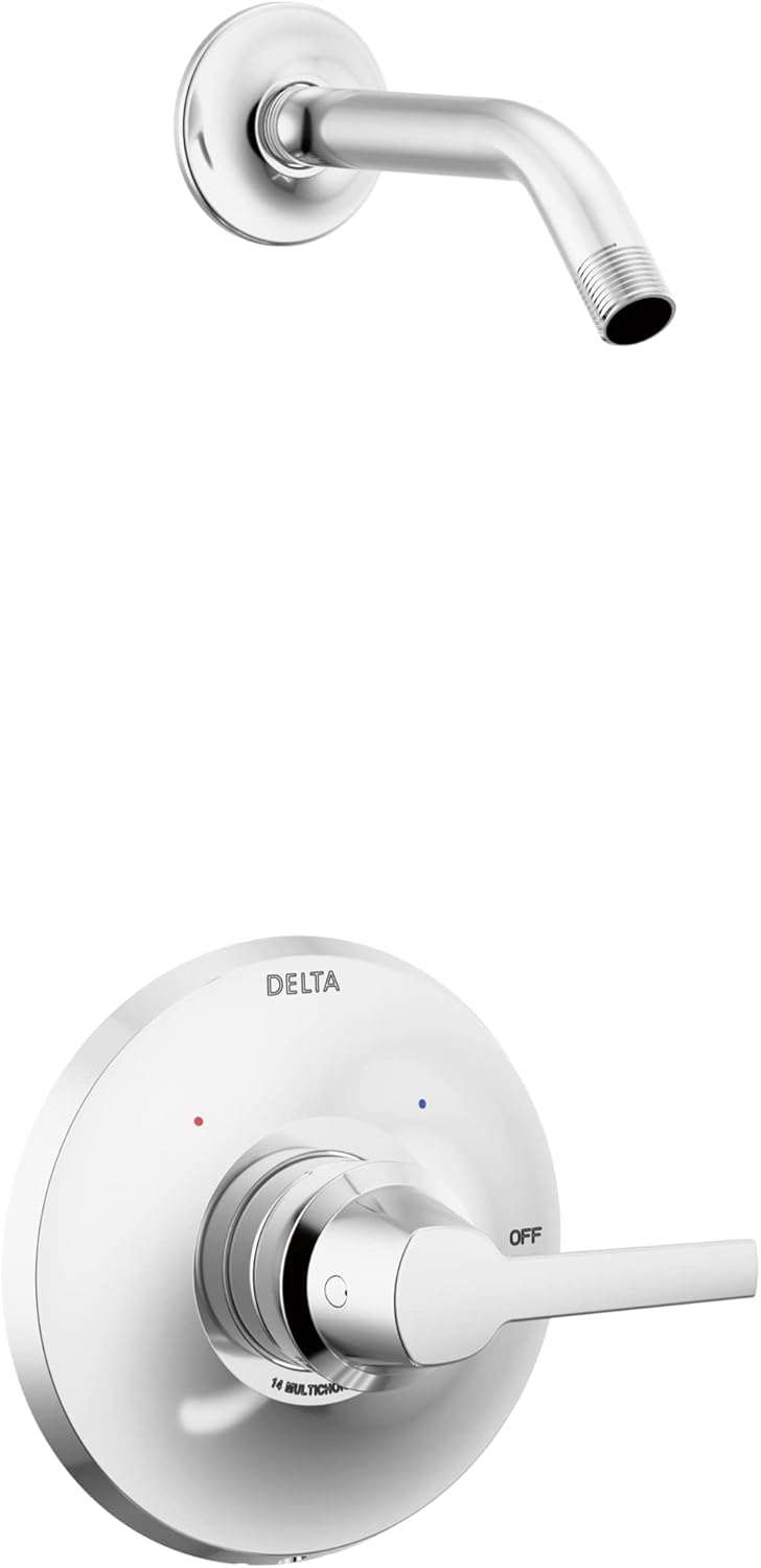 Delta Faucet Galeon Single Handle Chrome Shower Faucet Set, Shower Trim Kit, Shower Fixtures, Shower Handle, Lumicoat Chrome T14272-PR-LHD (Shower Head and Valve Not Included)