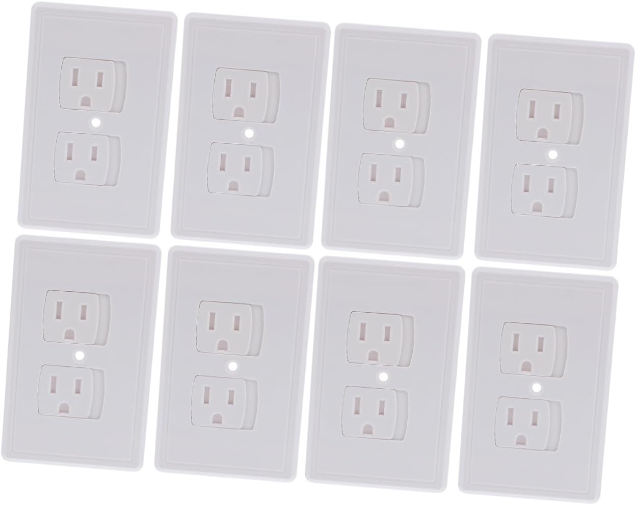 HOMSFOU 8pcs Childproof Socket Covers Automatic Closing Outlet Plugs for Safety White Electric Outlet Protectors Dust and Shock for Home Use