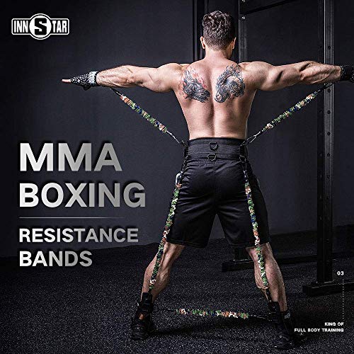 YNXing MMA bokstraining weerstandsband set verbeteren explosieve krachttrainingsapparaten voor Muay Thai, karate combat, fitness, basketbal, volleybal
