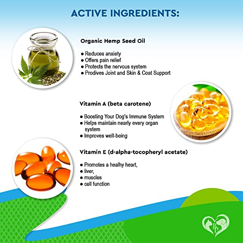 Cat & Dog Hemp Oil Drops - Pet Calming Anti Anxiety & Herbal Stress Relief - Natural Organic Liquid Medication for Arthritis & Hip, Joint Pain Releaf - Dog Sedative Supplements Made in USA - Thumbnail 3