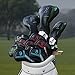 Craftsman Golf Black Pu Leather Iron Head Covers Headcover Set with Colorful No. (5 Fit Callaway, Ping, Taylormade, Cobra, Mizuno, Etc.