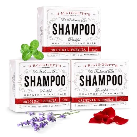 J·R·LIGGETT'S All-Natural Shampoo Bar, Original Formula - Supports Strong and Healthy Hair - Nourish Follicles with Antioxidants and Vitamins - Detergent and Sulfate-Free, Set of 3, 3.5 Ounce Bars