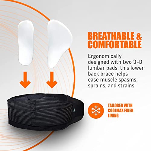 AllyFlex Sports Back Brace for Lower Back Pain Lumbar Support Belt for Men and Women, Cooling Technology Orthopedic Back Support for Lower Back Pain Relief (Large) - Thumbnail 4