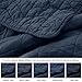 palassio Navy Blue Cotton Quilt Queen Size Bedding Sets with Pillow Shams, Lightweight Soft Bedspread Coverlet, Quilted Comforter Bed Cover for All Season, 3 Pieces, 90x96 inches
