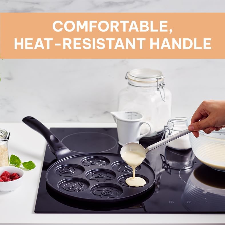 Miniatura 3 de Kitchenfun Blini - Mini panquequera antiadherente Máquina de crepas de aluminio fundido no tóxico, sin PFAS, sartenes antiadherentes, juego de