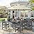 Homenjoy 7 Piece Patio Dining Set, 66" Rectangle HDPS Weather Resistant Outdoor Table & 6 Patio Chairs Set with 1.96" Umbrella Hole, Heavy Duty Chairs for Backyard Balcony Deck, Grey