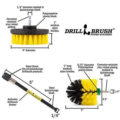 Image of Bathroom Accessories - Cleaning Supplies - Drill Brush - Grout Cleaner - Shower Cleaner - Scrub Brush for Shower - Tile Cleaning Brush - Bathroom Cleaning Tools - Drill Brush Attachment Set - Bathtub