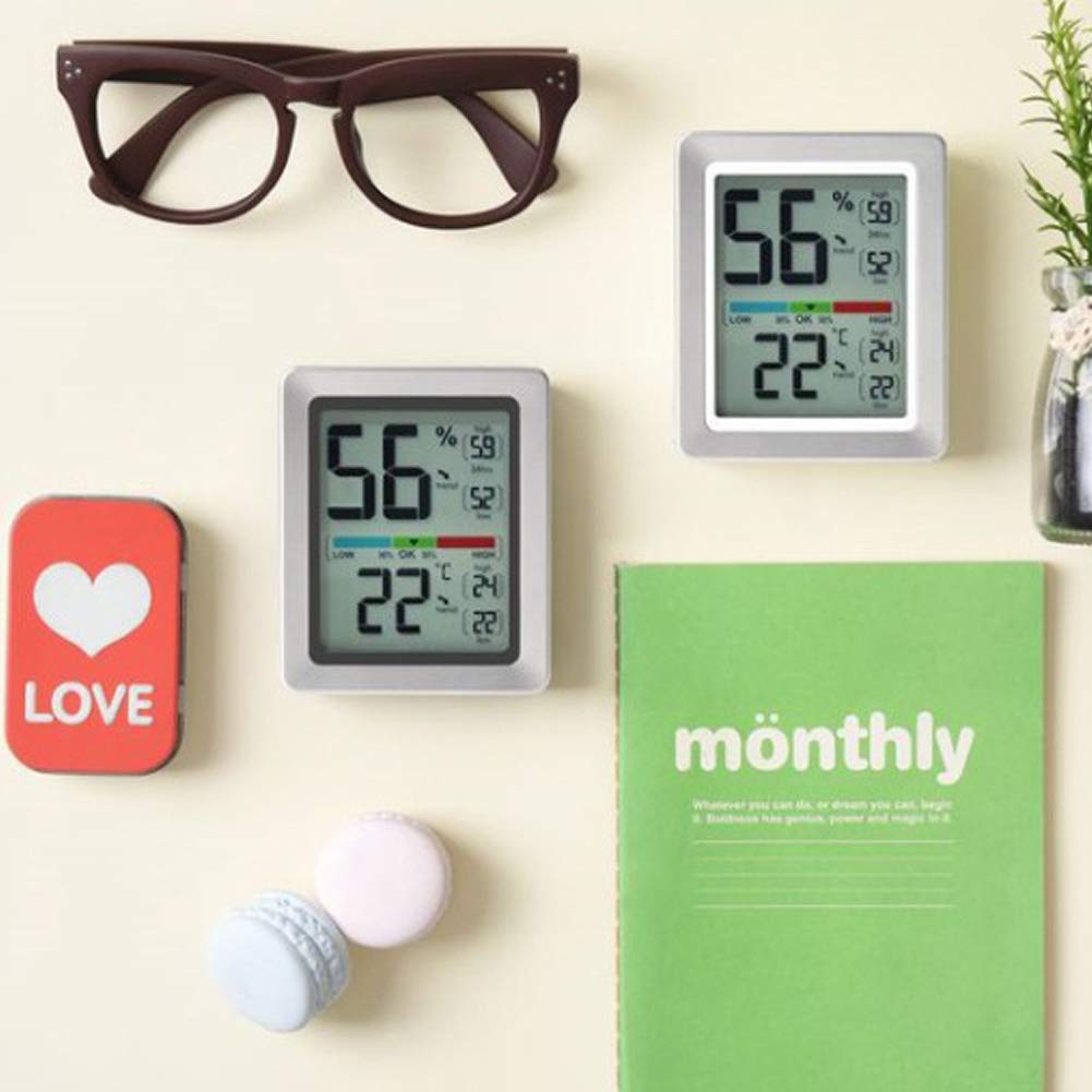 NovaLiving Indoor Digital Hygrometer Temperature and Humidity Monitor ML0758 (Black)