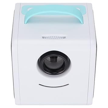 Mini Projector, 1080P HD Built-in Dual 2W Stereo Speakers RGB Soft Light Video Projector TFT LCD Imaging Eye Protection Portable Projector for Playing Games, Watching Videos, Learning(EU Blue)'