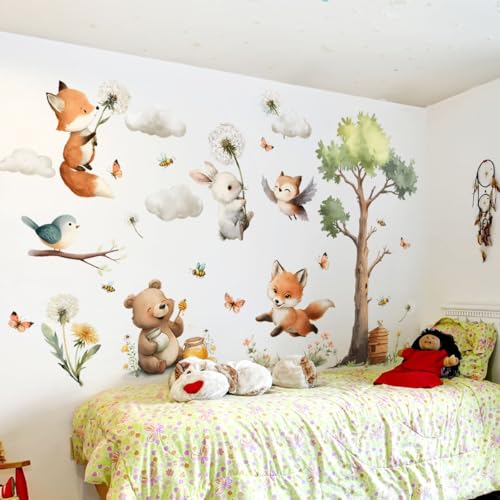 Vinilo decorativo con animales del bosque para pared miniatura 5