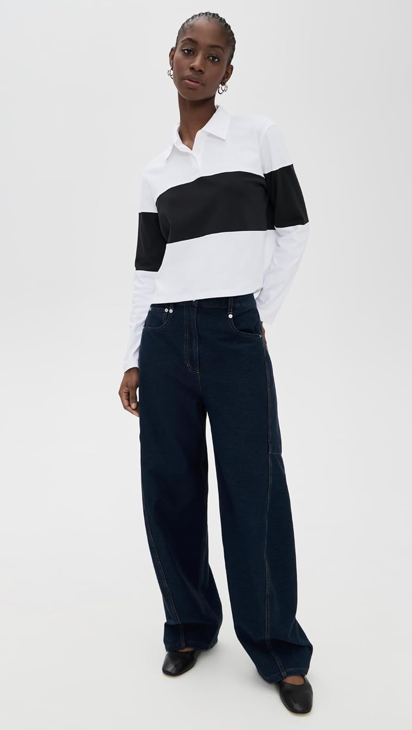 Theory Women's Crop Rugby Striped Tee