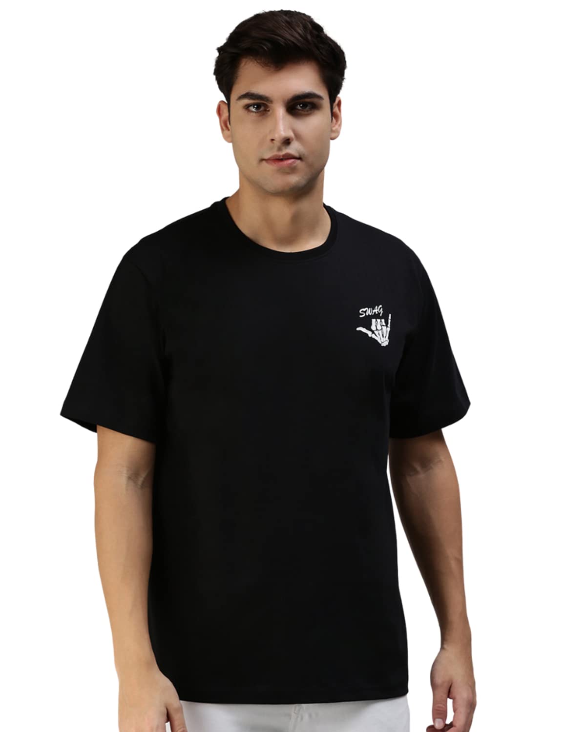 VeirdoMen's Cotton Geometric Oversized Fit T-Shirt