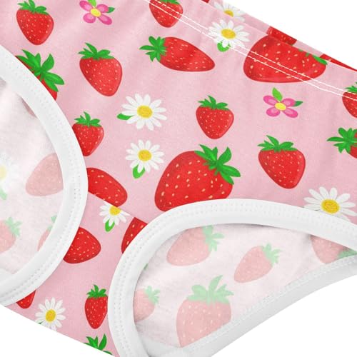 Fruit Strawberry Flowers Floral Pink Toddler Girls's Underwear 2T 23018924
