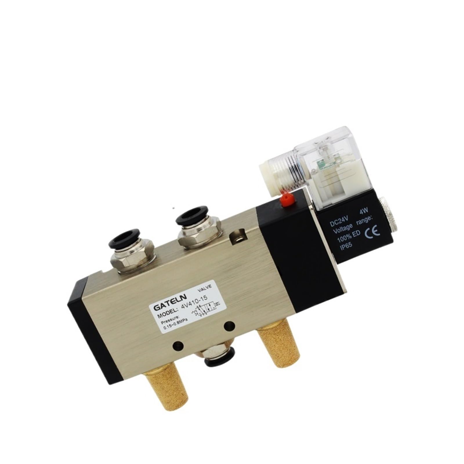 Électrovanne 4V410-15 pour automatisme industriel avec raccords 8mm
