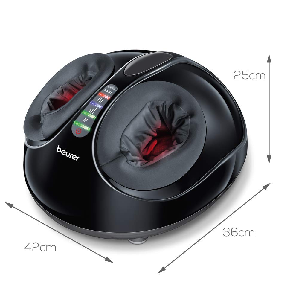 Beurer FM 90 - Massaggiatore per piedi con massaggio ad aria compressa, funzione di calore, tre combinazioni di massaggio Shiatsu