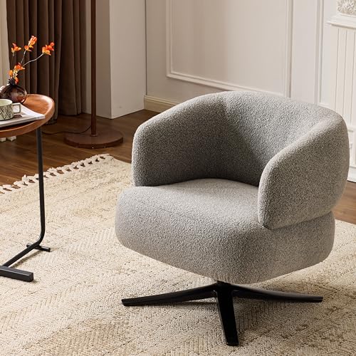 GDFStudio 360° Swivel Barrel Accent Chair, Cuddle Style Single Sofa