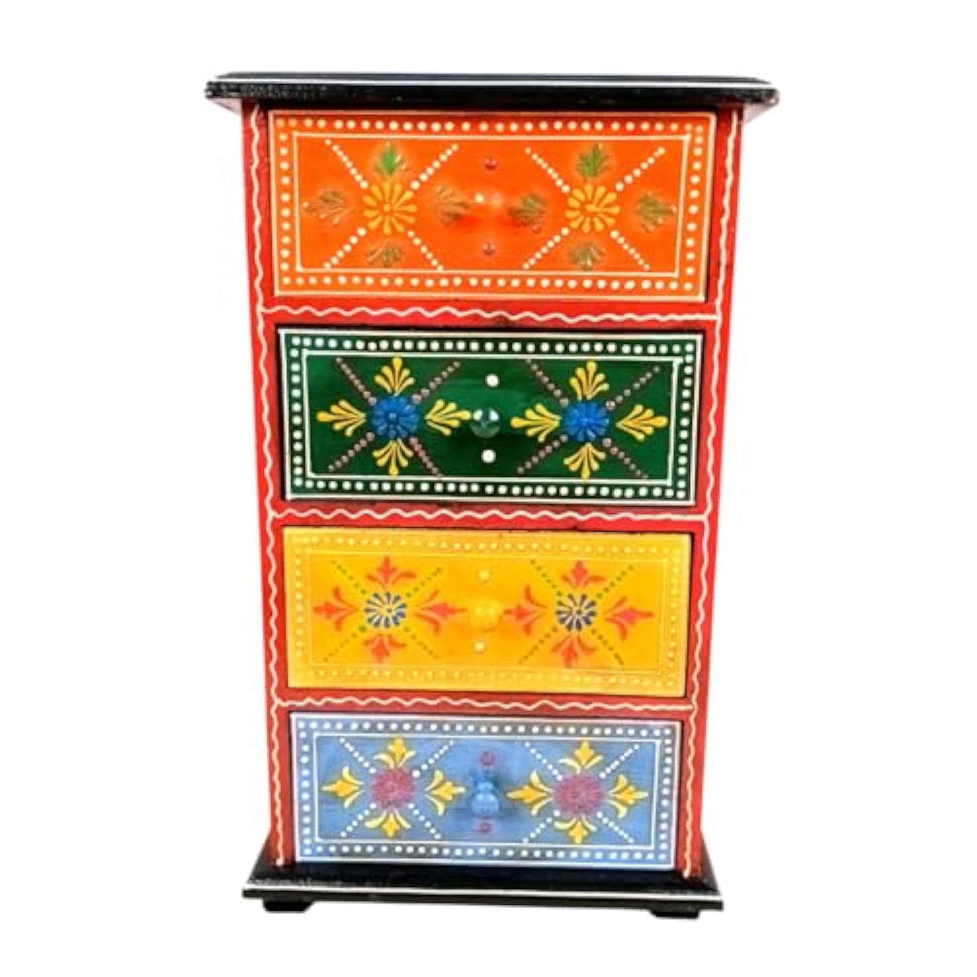 Wooden Jewellery Box with 4 Drawers, Handcrafted Organizer