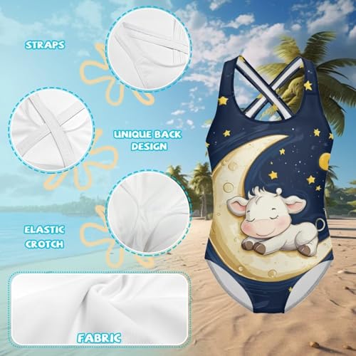 Image of Kids One Piece Swimsuit for Girls 5-14 Years Old Pretty Secure and Comfortable