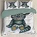 HELLOLEON Cat paquete de 3 (1 funda de edredón y 2 fundas...