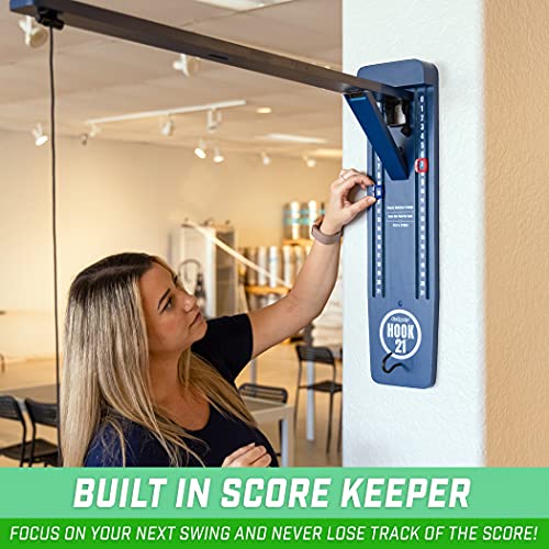 Image of GoSports Hook 21 Wall Mount Ring Swing Game - Play Indoors or Outdoors with Foldable Arm