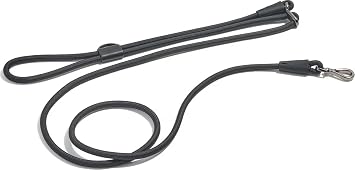 Wild One Hands-Free Adjustable Rope Dog Leash, Standard 4 to 8.5 Long, .5" Wide, Adjustable for Crossbody, Waist & Handheld, Black