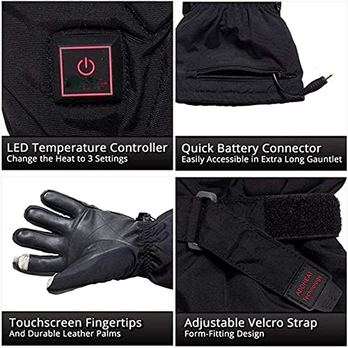 Gants chauffants électriques 3 niveaux de température pour l'extérieur