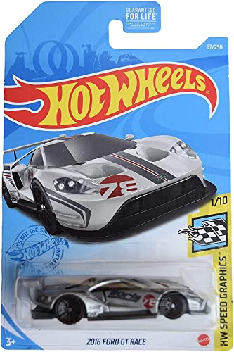 Hot Wheels Ford GT Race 2016 Plata 1:10 miniatura 1