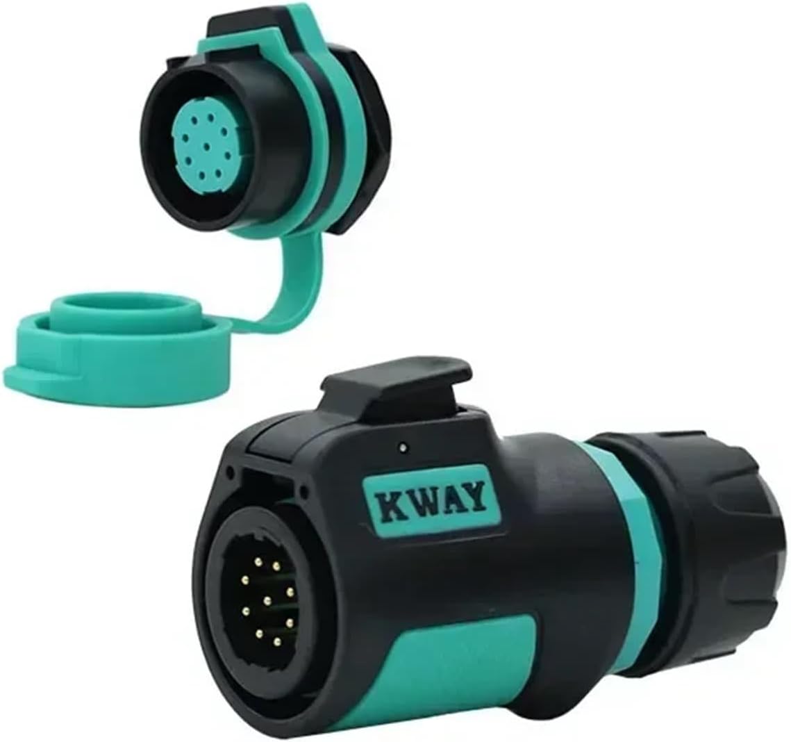 K20 M20 Waterproof IP68 Connector 2 3 4 5 7 9 12 Pin Panel Mount Wire to Board 12 Volt 5A 20A AC DC Power Adapter(9pin Female Socket)